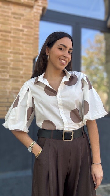 Blusa Capri Lunares Beige