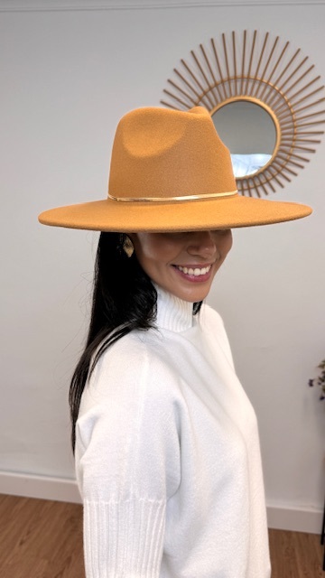 Sombrero paño camel