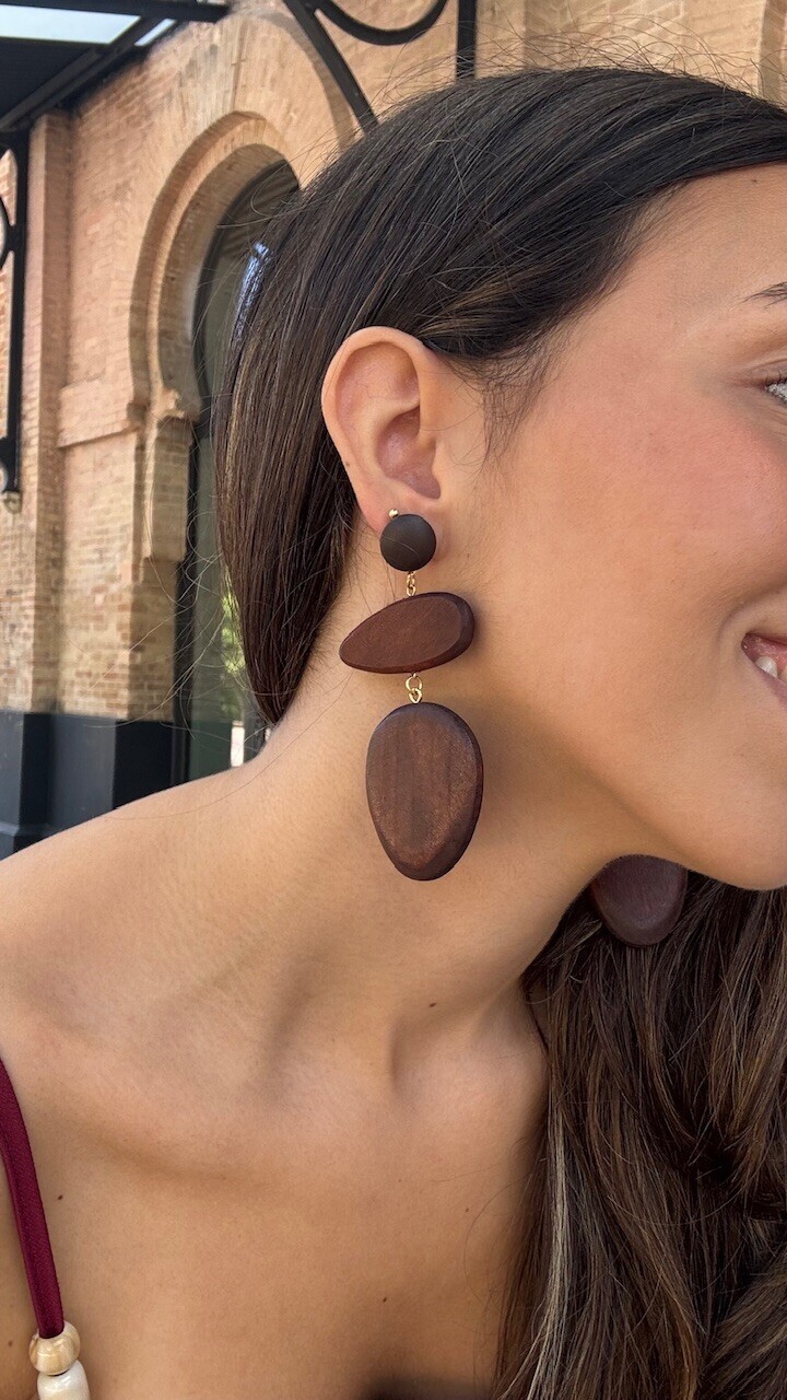 Pendientes Asimétricos Madera