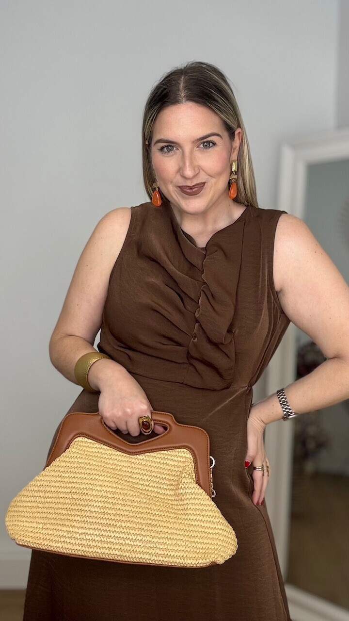 Bolso Mano Bandolera Rafia Natural